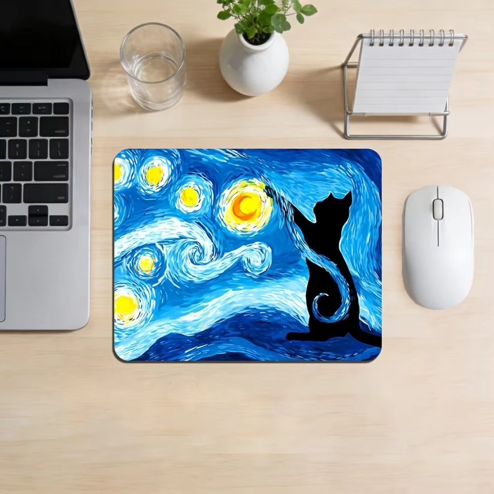 Retro Gaming Keyboard And Mouse - CIFBUY Starry Cat Mouse Pad Waterproof