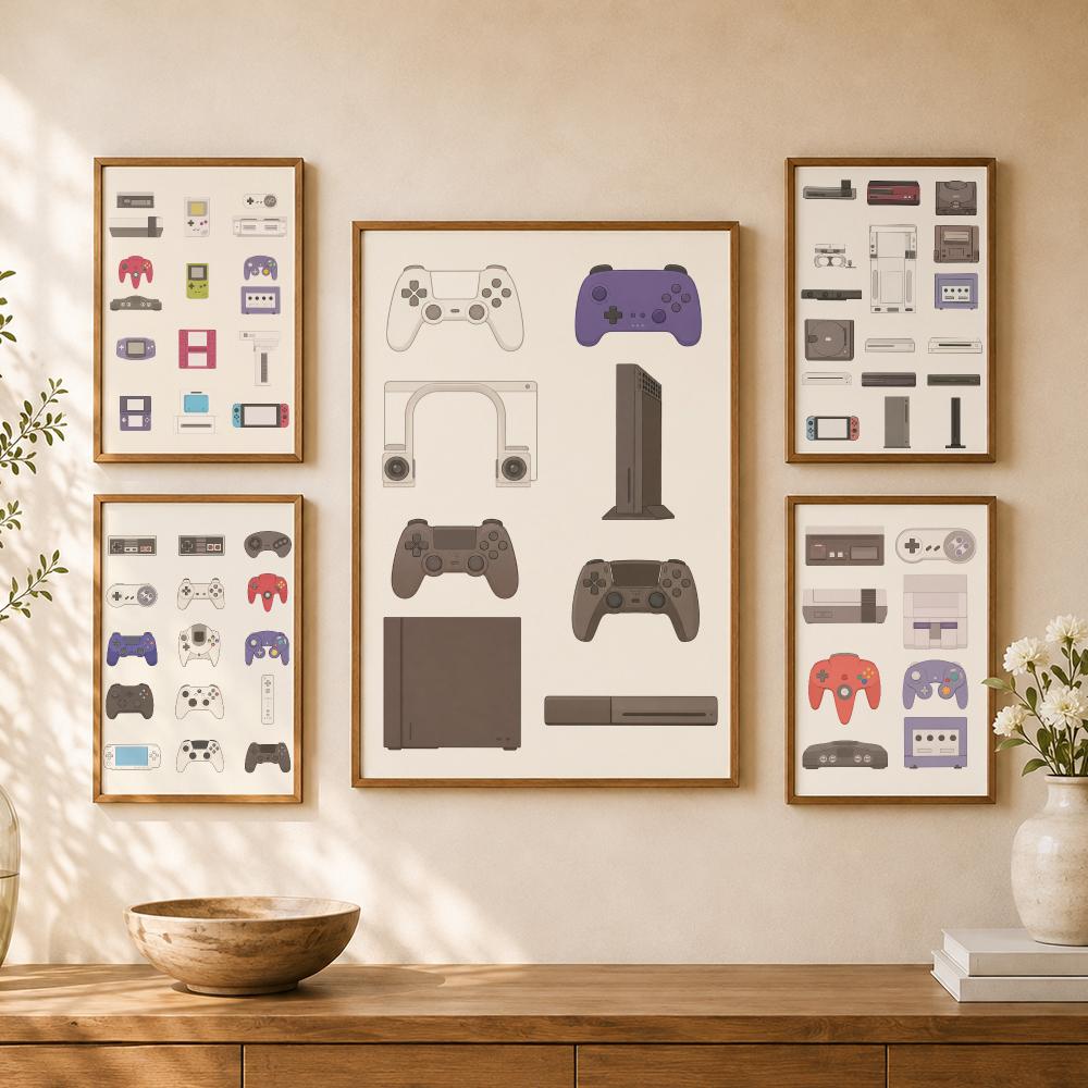 Retro Gaming Wallpaper - Gaming Retro Handheld Console Nostalgia Poster