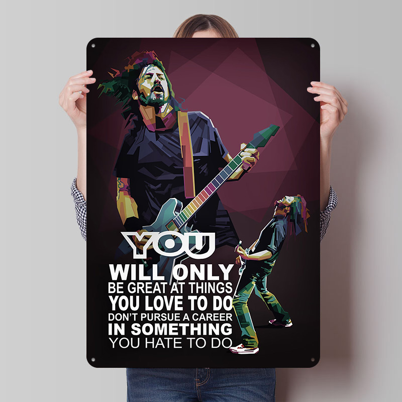 Retro Gaming At - Rockstar Quotes Tin Poster Customized Retro