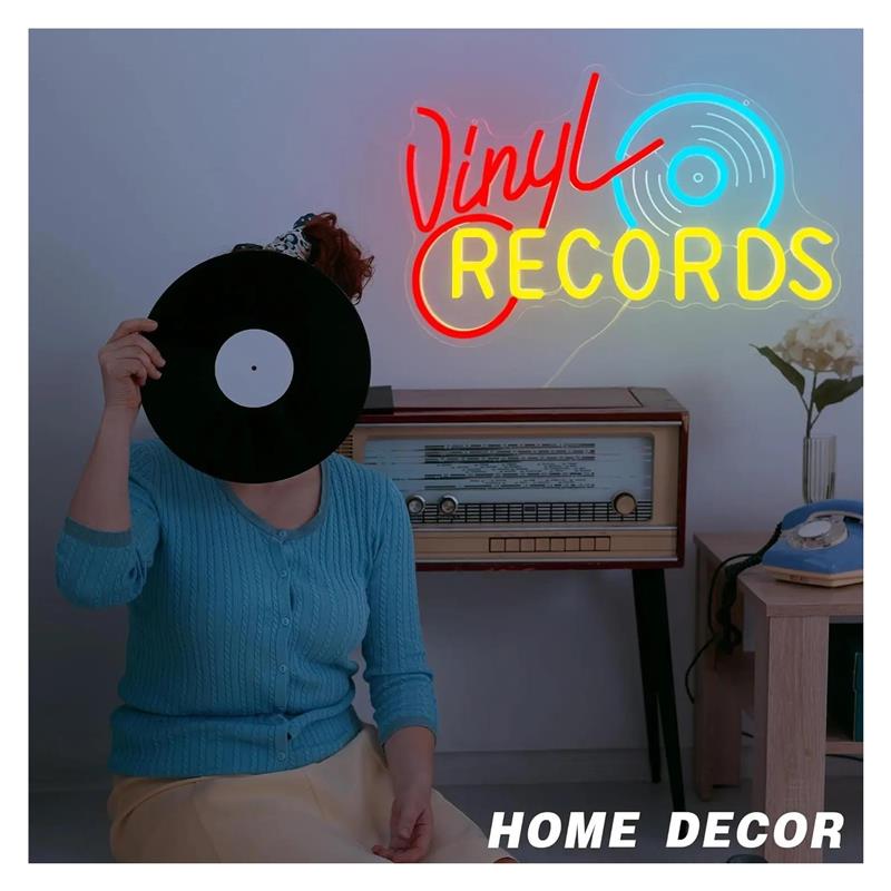 Vintage Record Neon Sign Retro - Retro Gaming Wallpaper ulasan dan harga