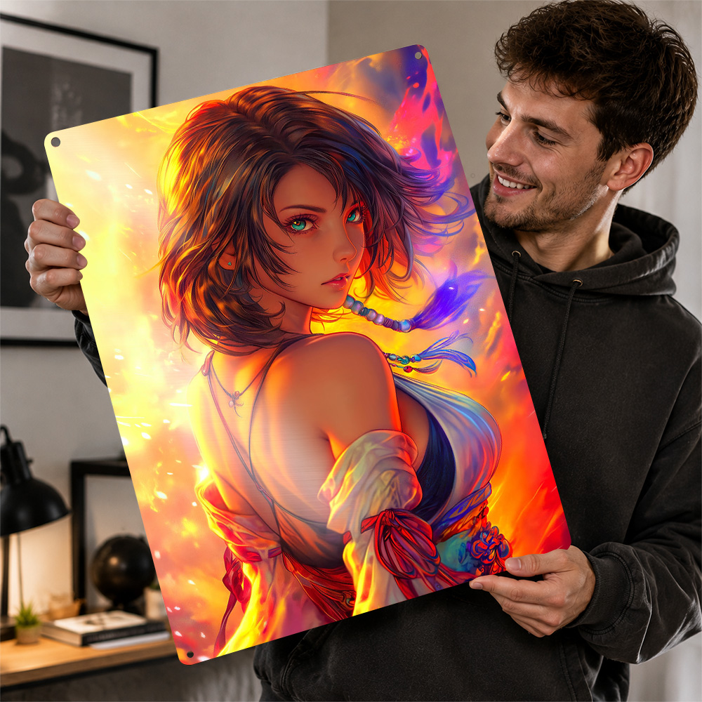 Anime Girl With Fiery Backgrou - Background Retro Gaming ulasan dan harga