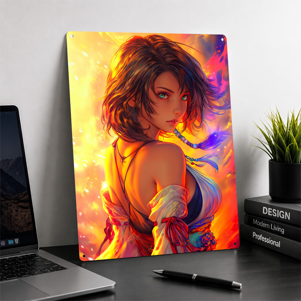 Anime Girl With Fiery Backgrou - Background Retro Gaming ulasan dan harga