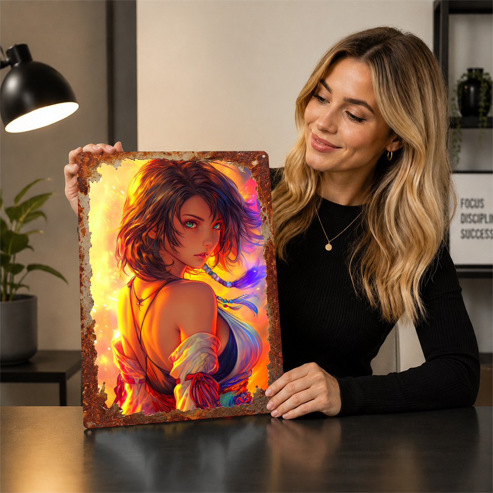 Anime Girl With Fiery Backgrou - Background Retro Gaming ulasan dan harga