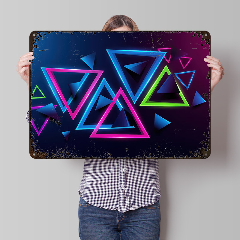 Neon Triangles Abstract Backgr - Background Retro Gaming ulasan dan harga