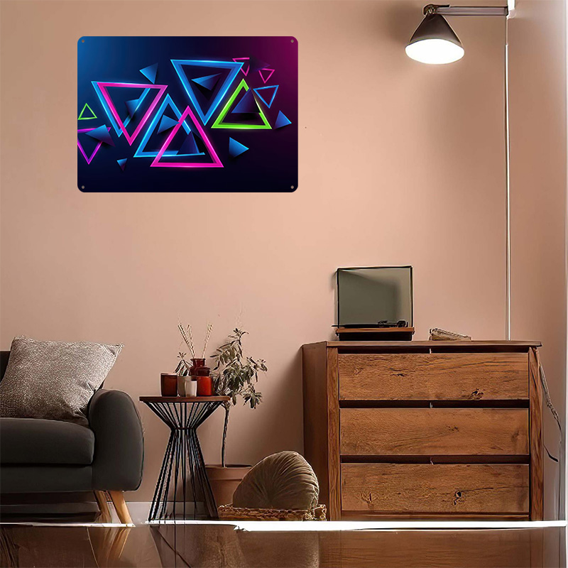 Neon Triangles Abstract Backgr - Background Retro Gaming ulasan dan harga