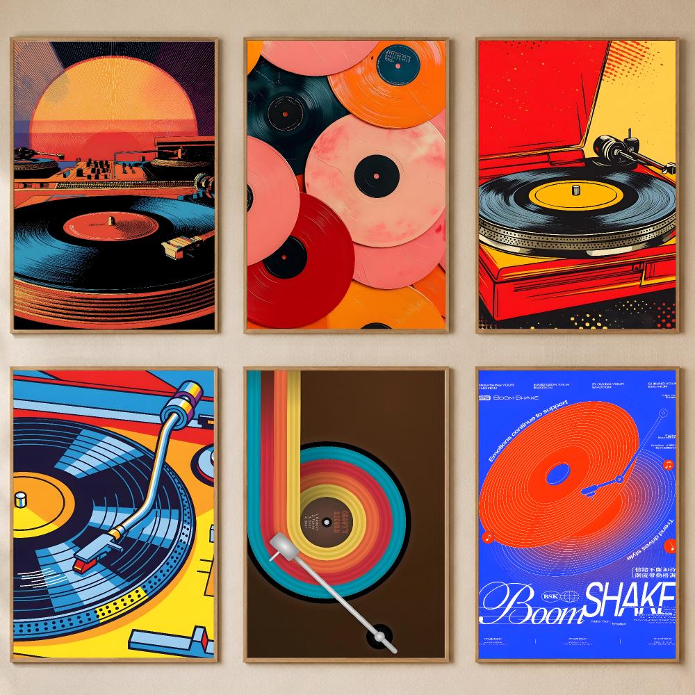 Retro Colorful Record Player P - Retro Gaming Wallpaper ulasan dan harga