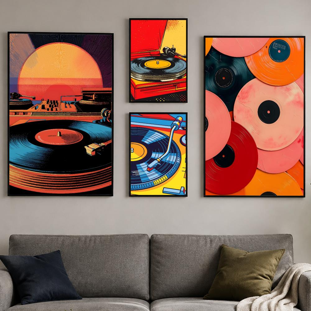 Retro Colorful Record Player P - Retro Gaming Wallpaper ulasan dan harga