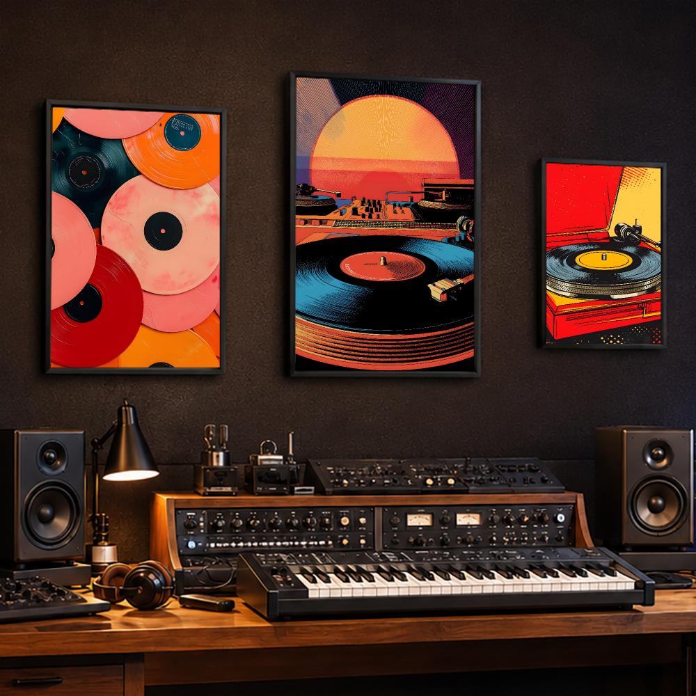 Retro Colorful Record Player P - Retro Gaming Wallpaper ulasan dan harga