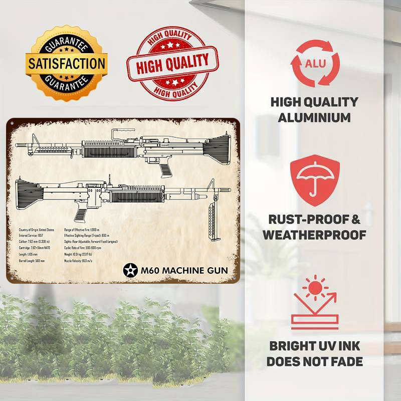 M60 Machine Gun Paper Tin Post - Retro Gaming Wallpaper ulasan dan harga