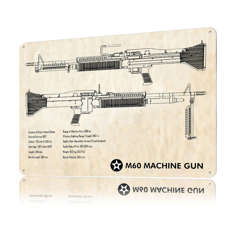 M60 Machine Gun Paper Tin Post - Retro Gaming Wallpaper ulasan dan harga
