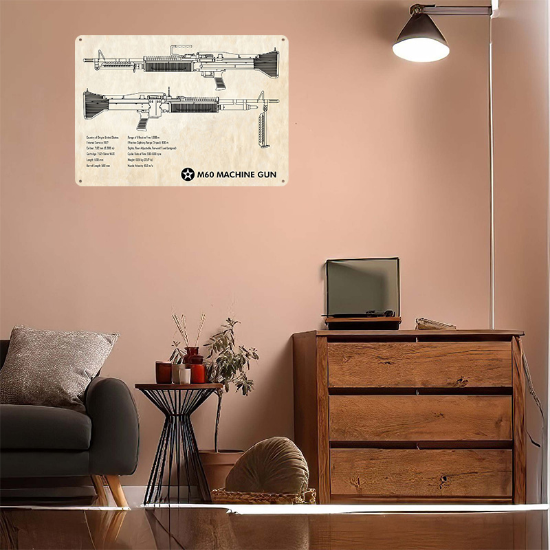 M60 Machine Gun Paper Tin Post - Retro Gaming Wallpaper ulasan dan harga