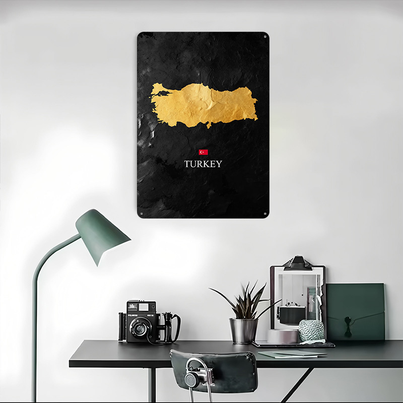 Golden Turkey Map on Black Bac - Background Retro Gaming ulasan dan harga