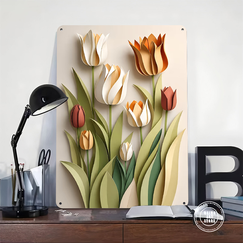 Paper Cutout Tulips Flowers Pr - Retro Gaming Wallpaper ulasan dan harga