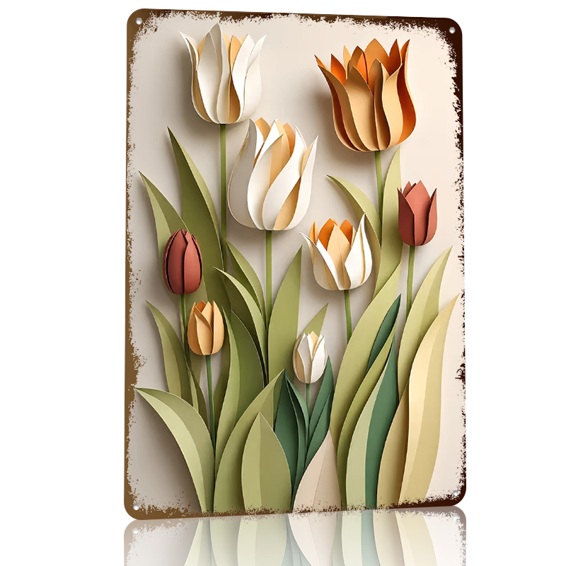 Paper Cutout Tulips Flowers Pr - Retro Gaming Wallpaper ulasan dan harga