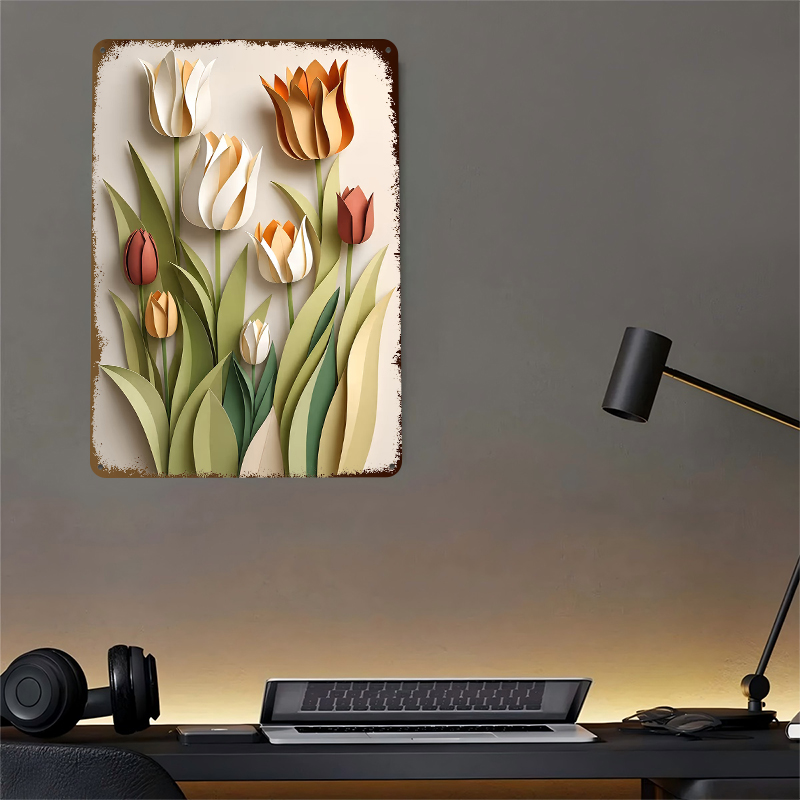 Paper Cutout Tulips Flowers Pr - Retro Gaming Wallpaper ulasan dan harga