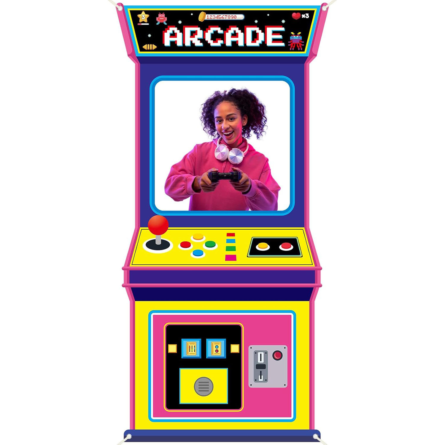 Fabric Arcade Game Photo Backg - Background Retro Gaming ulasan dan harga