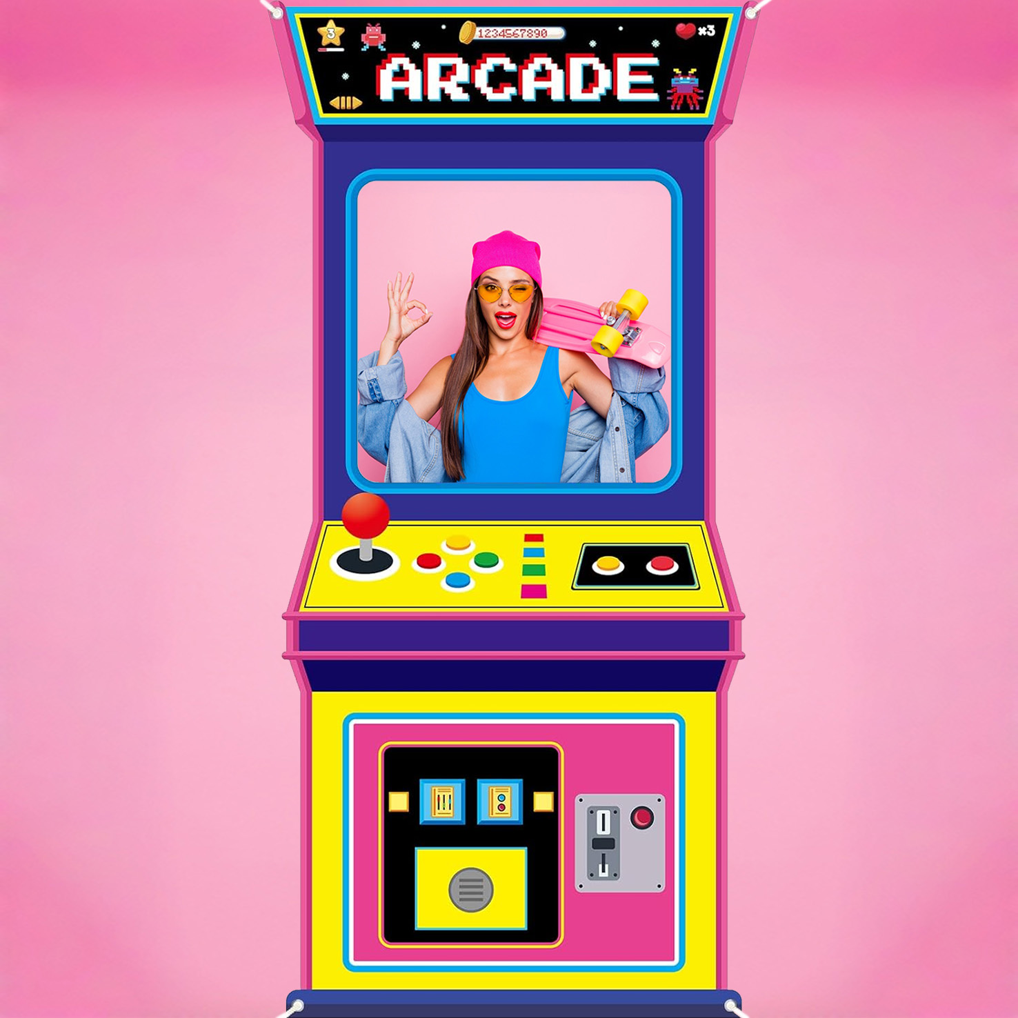 Fabric Arcade Game Photo Backg - Background Retro Gaming ulasan dan harga