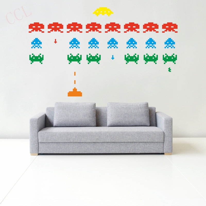 Gamer Vinyl Stickers SPACE INV - Retro Gaming Wallpaper ulasan dan harga