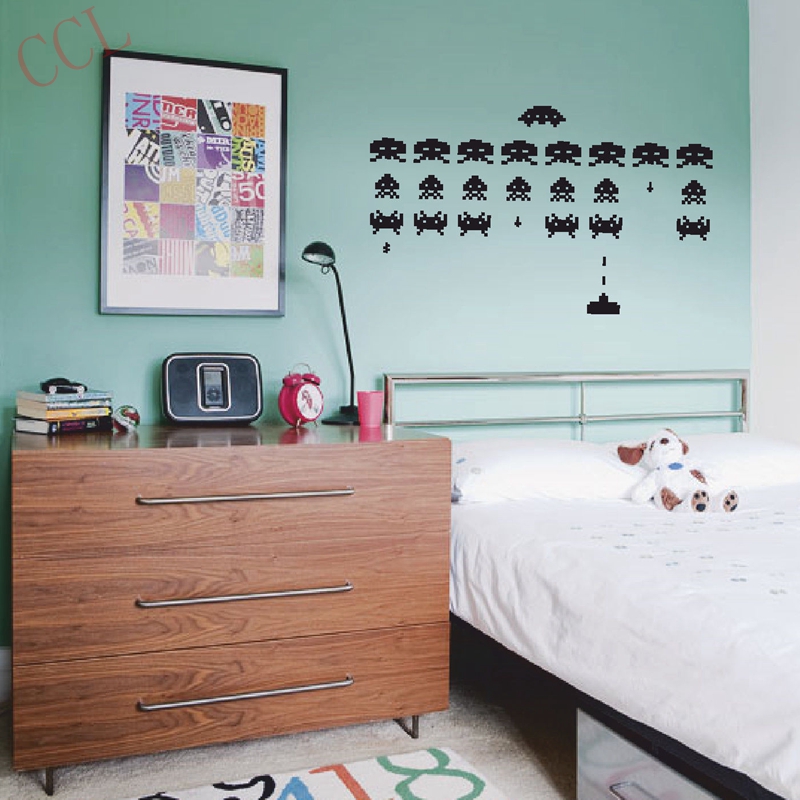 Gamer Vinyl Stickers SPACE INV - Retro Gaming Wallpaper ulasan dan harga