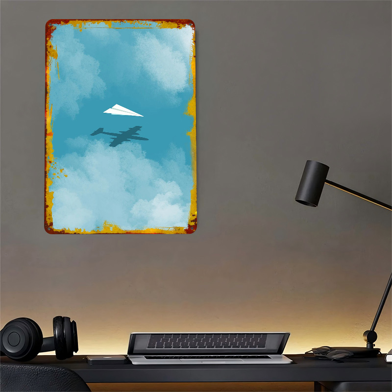 Paper Plane Printed Poster Cus - Retro Gaming Wallpaper ulasan dan harga