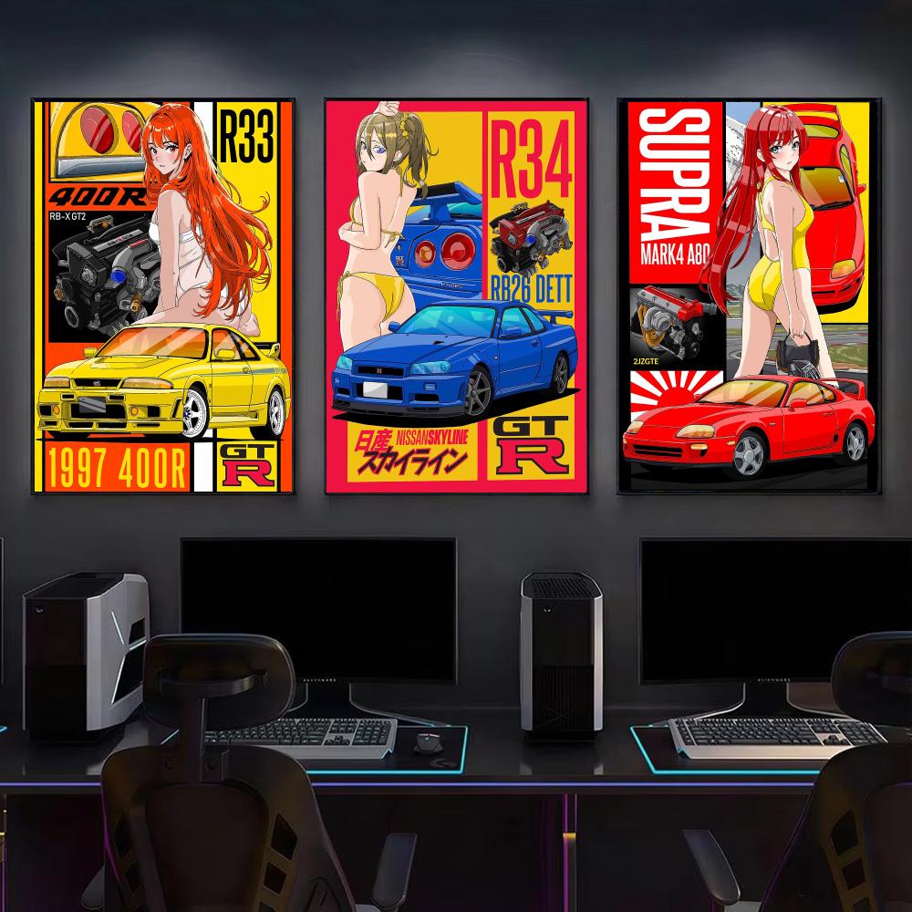 Retro JDM Car Culture Poster M - Retro Gaming Wallpaper ulasan dan harga