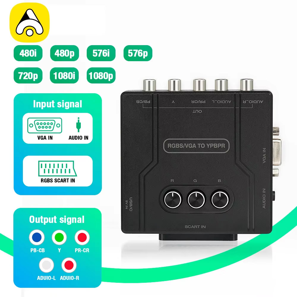 RGBS VGA to YPBPR Component Co - Retro Gaming Handhelds ulasan dan harga