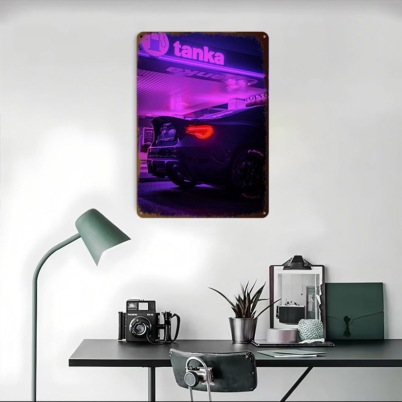 Black At Gas Station Car Tin P - Retro Gaming At ulasan dan harga